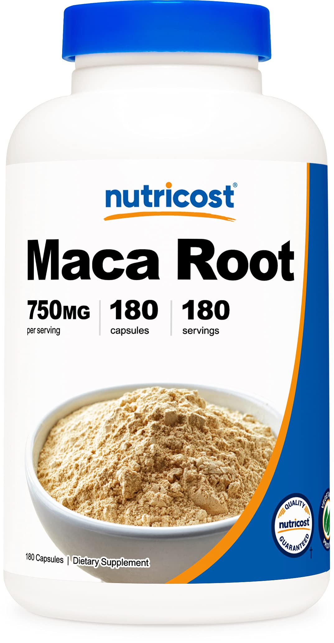 Nutricost Maca Root (Lepidium meyenii) 750mg, 180 Capsules - 180 Servings, Peruvian Superfood for Energy, Stamina & Hormonal Balance - Perfect for Athletes, Fitness Enthusiasts & Stress Relief