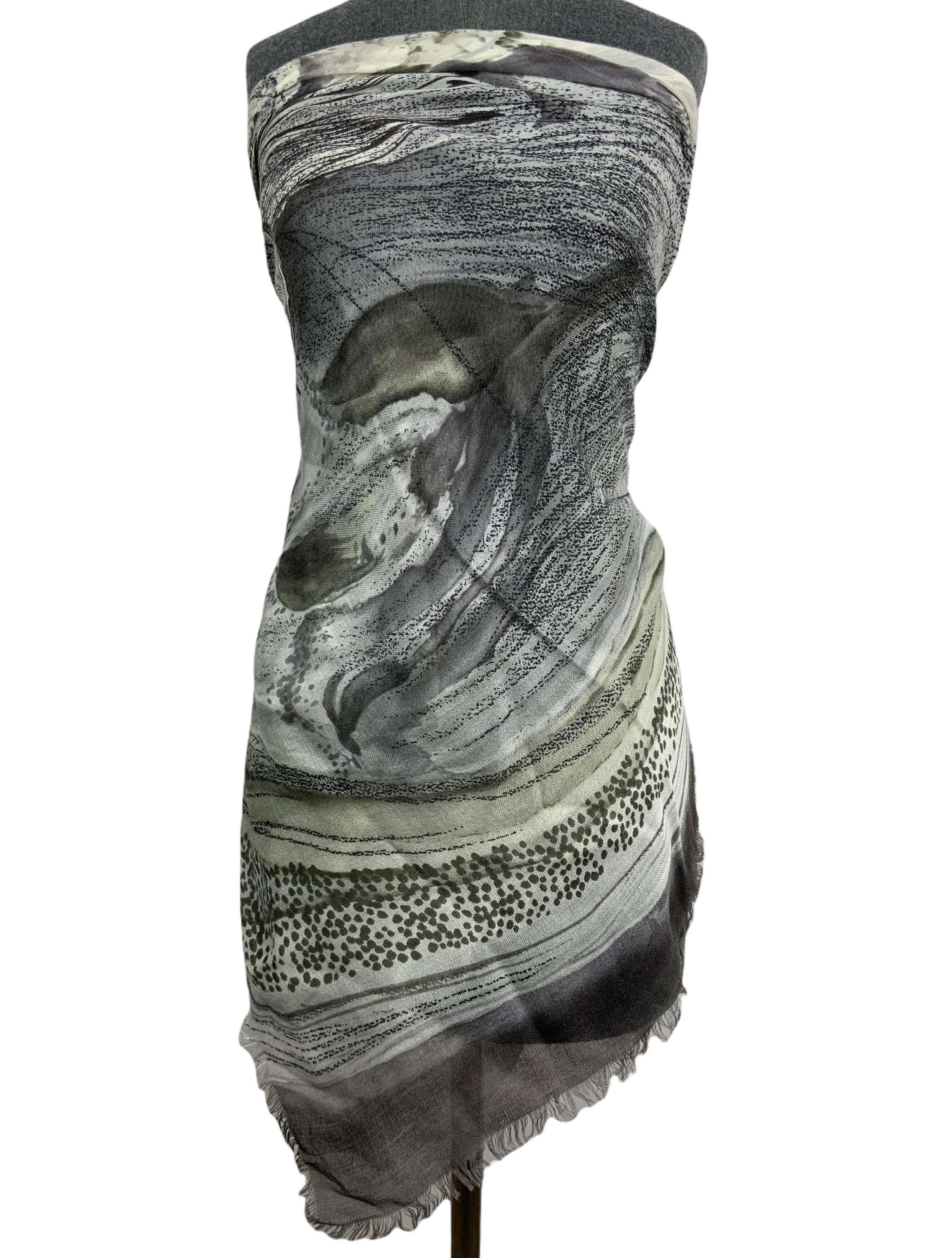 Loro Piana Floral Print Cashmere Shawl Scarf - 100% Pure Cashmere Wrap, Luxury Women's Fashion Accessory for Evening Parties, Weddings & Special Occasions
