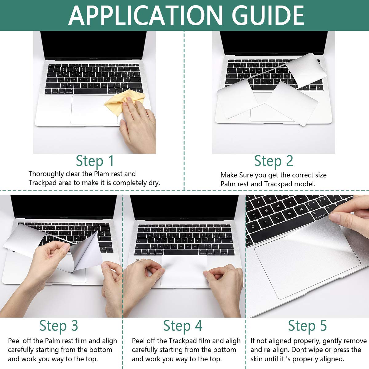 Dongke Silver Palm Rest Protector & Trackpad Cover for MacBook Pro 16