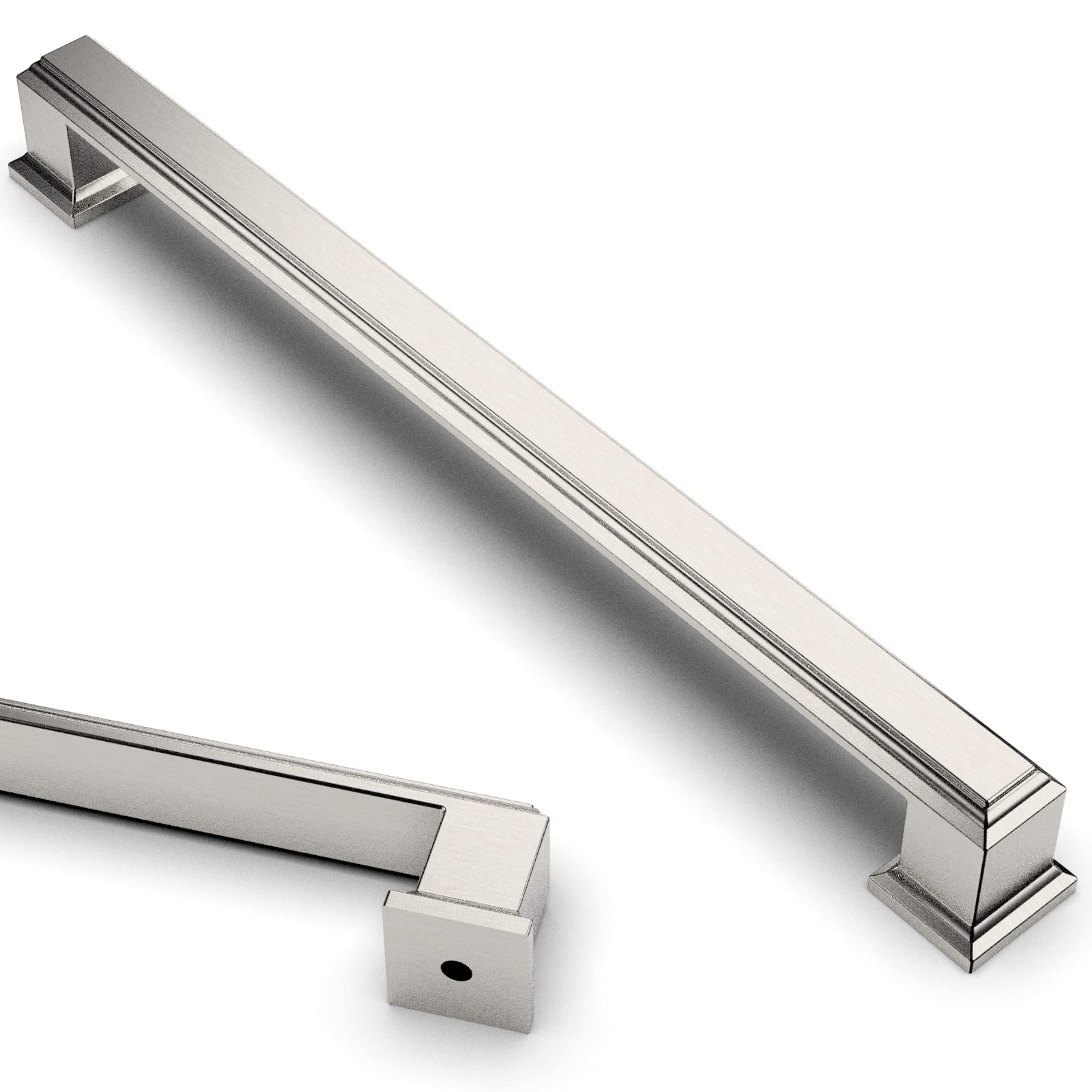 Asidrama 5 Pack 7.5 Inch (192mm) Brushed Satin Nickel Kitchen Cabinet Handles - Modern Drawer Pulls for Cabinets, Cupboards & Dressers - Durable Cabinet Hardware for Home Kitchen & Bathroom Renovation