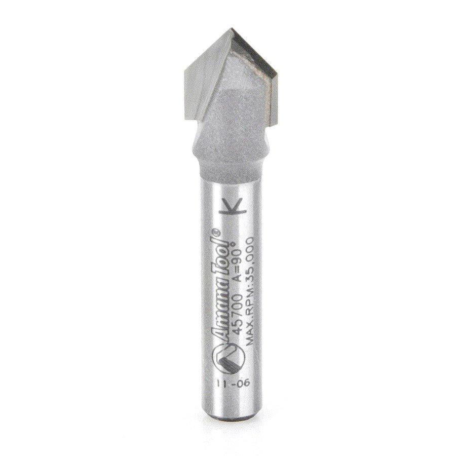 Amana 45700 V Groove Router Bit - 3/8