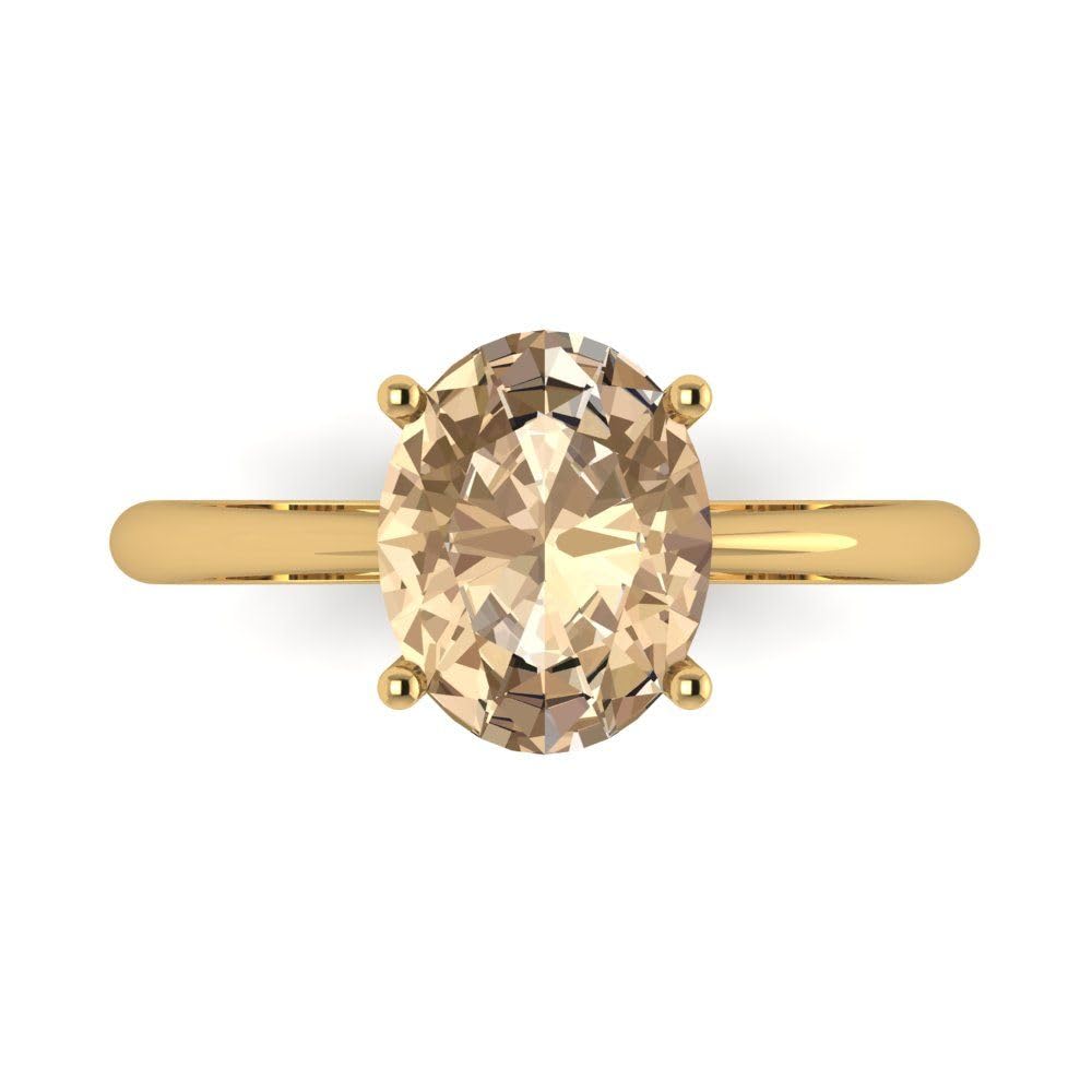 2.5ct Oval Moissanite Engagement Ring in 14k Gold for Weddings & Anniversaries