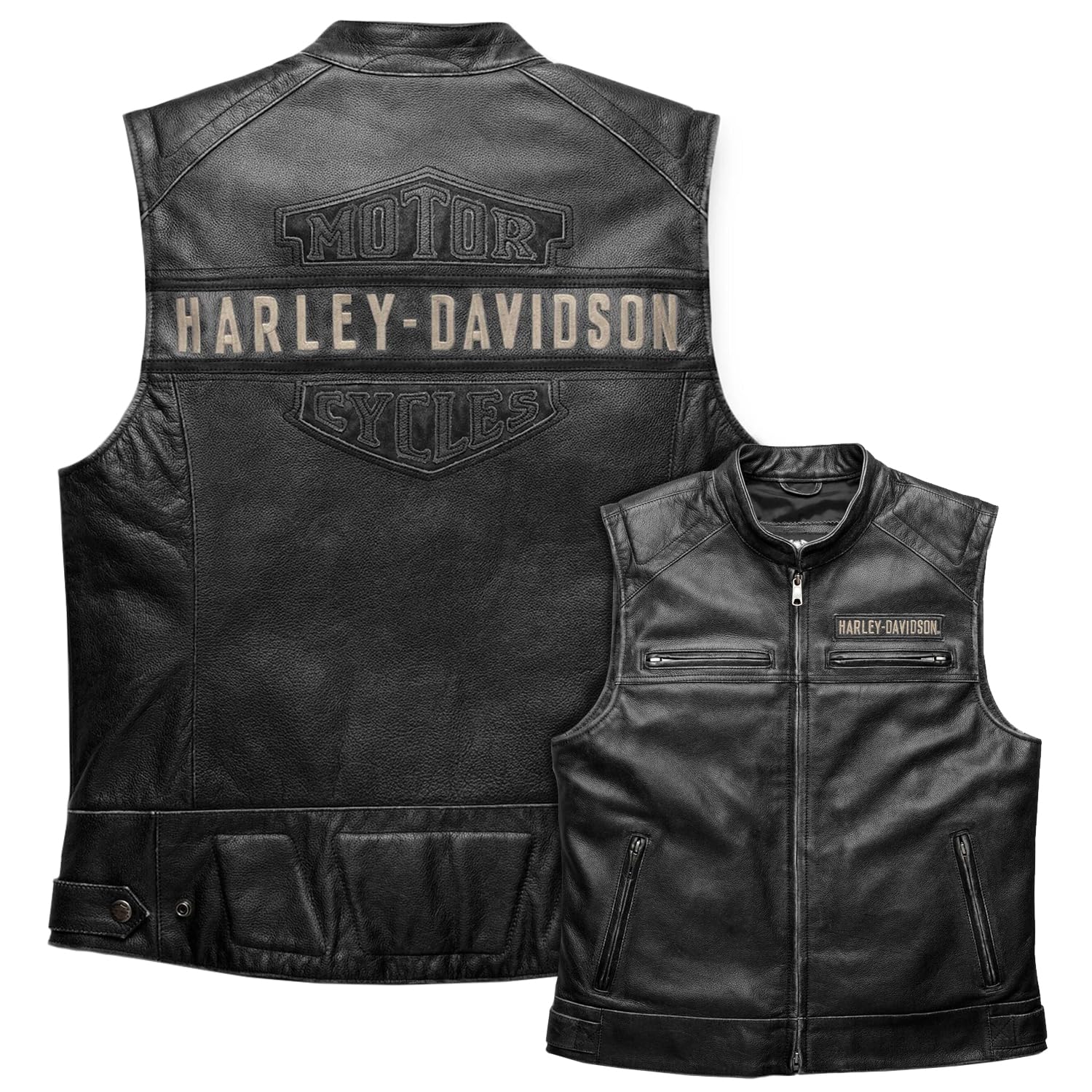 Men's HD Passing Link Leather Biker Vest - Motorcycle Jacket for Road Warriors & Cruiser Riders | Perfect for Harley Davidson, Chopper & Adventure Biking
