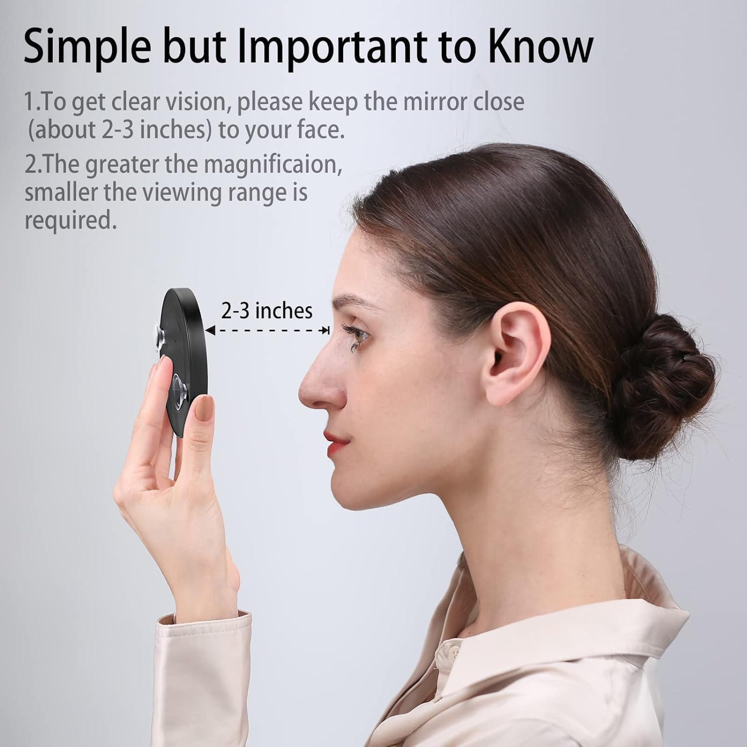 Stelliferous 5X Magnifying Mirror - Handheld Bathroom Makeup Mirror with Zoom for Shaving & Grooming | Portable Travel Vanity Mirror for Precise Makeup Application, Eyebrow Shaping & Skincare | Perfect for Home, Hotel & On-the-Go Use