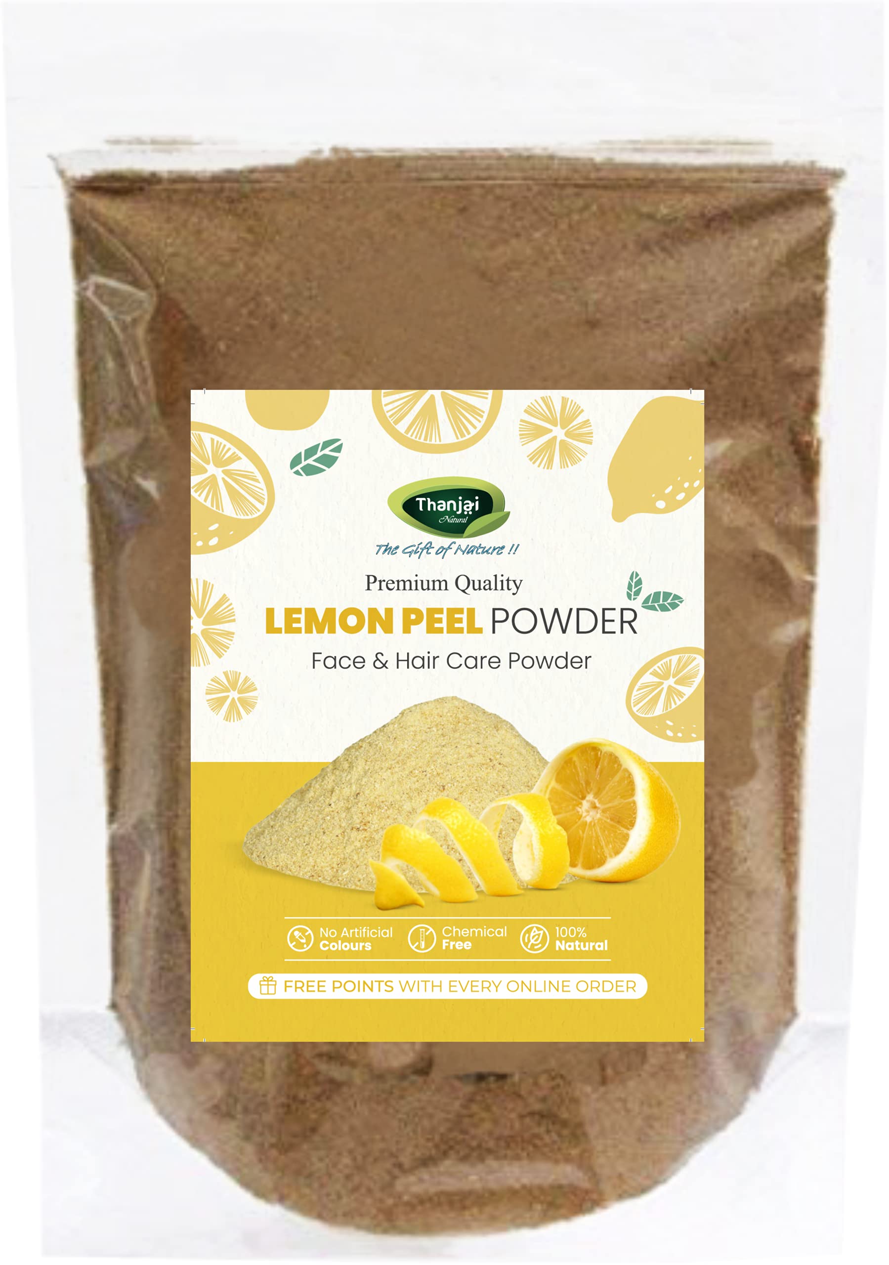 Premium 500g Thanjai Natural Lemon Peel Powder (Citrus Limonum) | Rich in Vitamin C | Organic Skin Brightening & Hair Care | Exfoliating Face Mask & Cleanser | Naturally Dried | For Glowing Skin & Healthy Hair (250g x 2 Pack) | Perfect for DIY Beauty Treatments & Spa Days