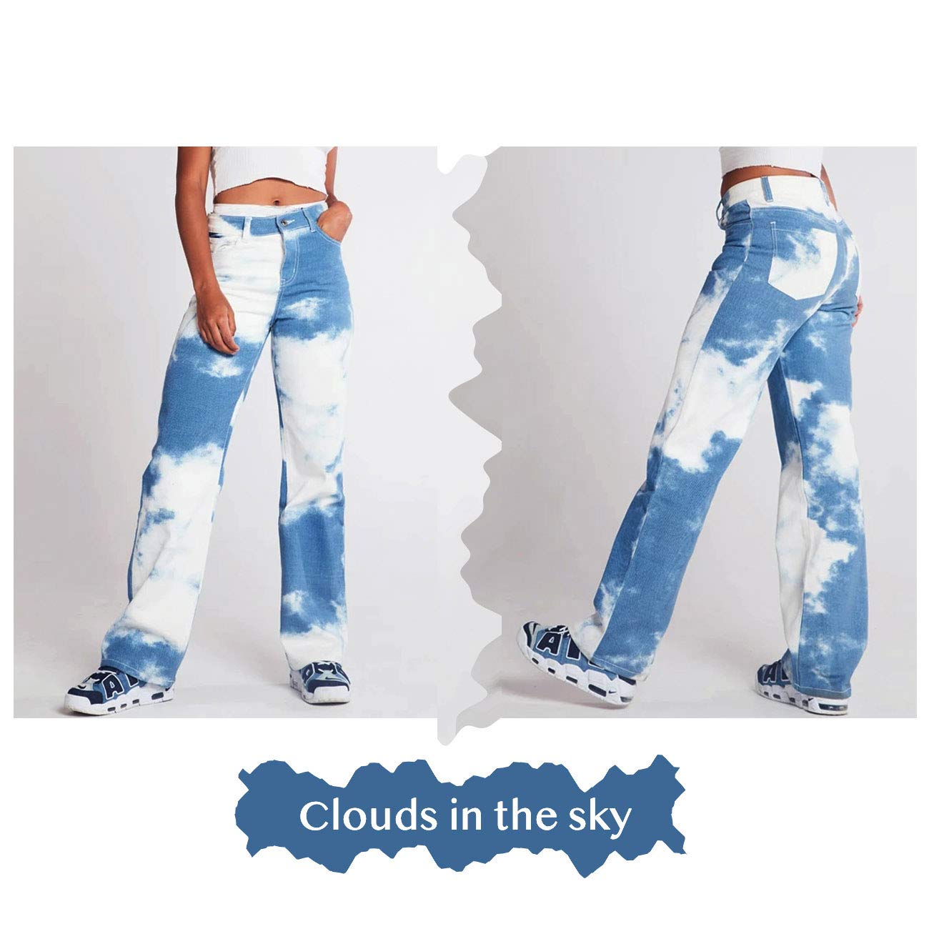 Aodrusa Women's Boyfriend Jeans - High Waist Distressed Denim Pants for Casual Wear & Everyday Outfits