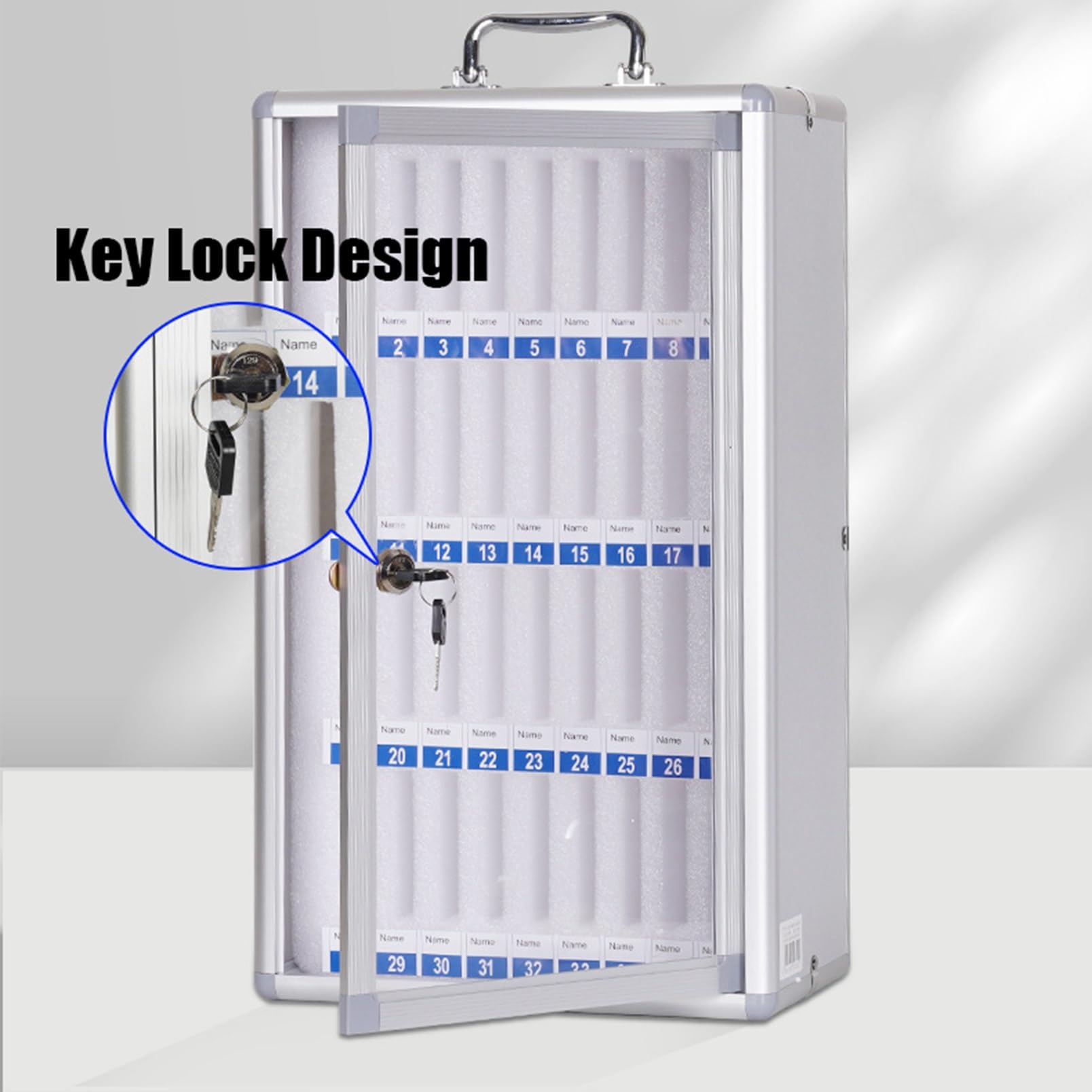 Aluminum Alloy Phone Lock Box with Transparent Door - 12/24/36/48 Slots for Classroom, Meeting & Office Use - Secure Mobile Device Storage for Students, Teachers & Professionals (36 Slots, 60 Size)