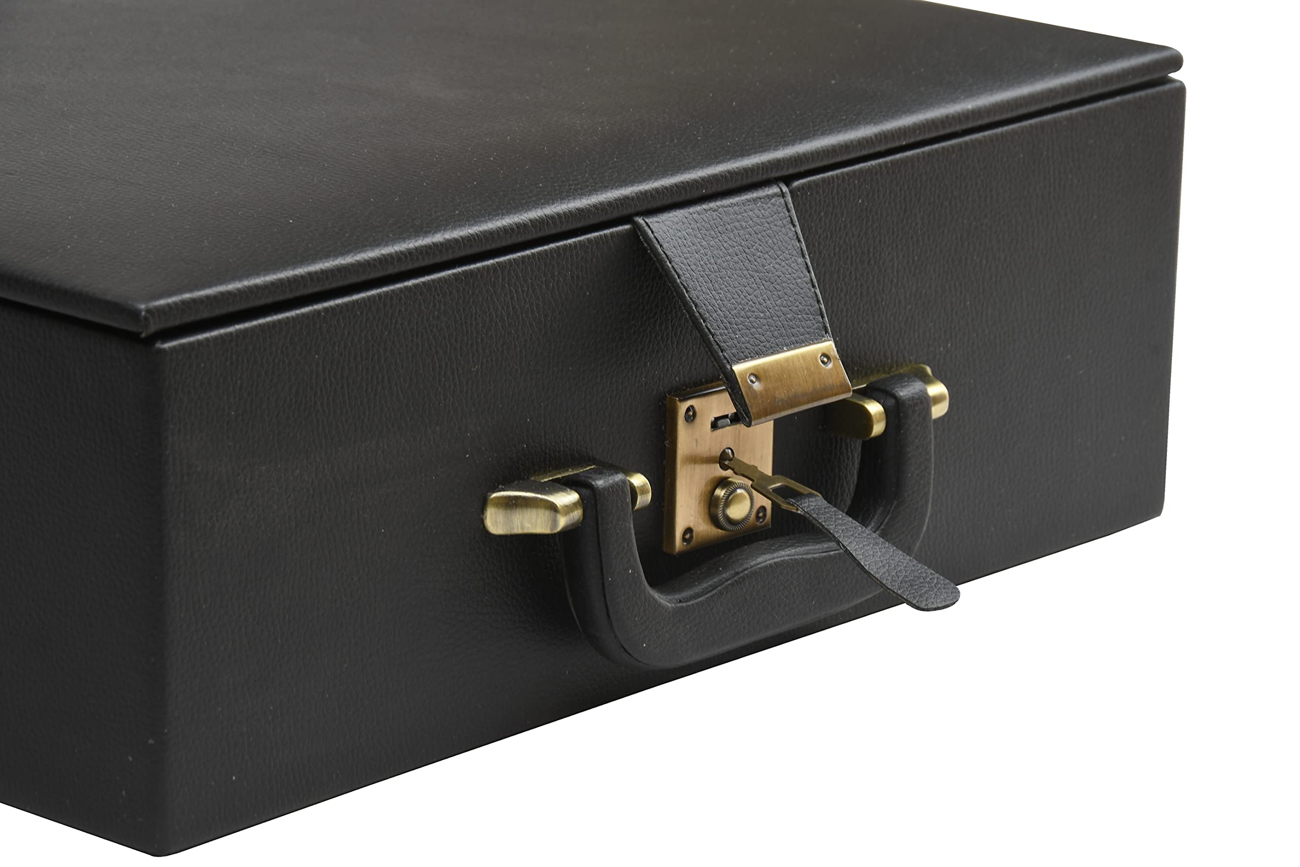 Premium Wooden Chess Set Storage Box with Double Tray & Fixed Slots - Fits 4