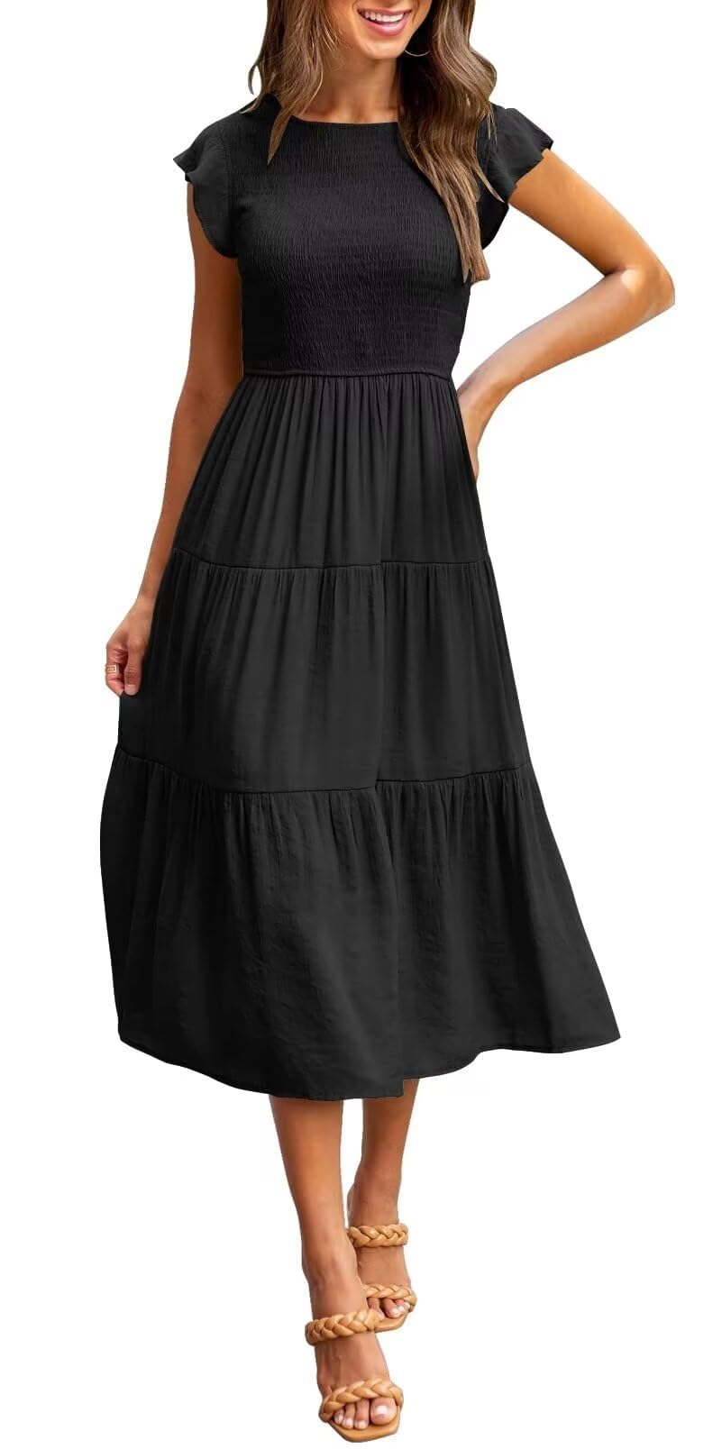 Sexy Summer Midi Dresses for Women - Flowy Halter Casual Beach Sundress | Perfect for Vacations, Pool Parties & Date Nights