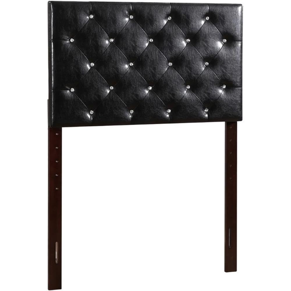 Glory Furniture Super Nova Faux Leather Upholstered Twin Headboard in Black - Modern Bedroom Decor for Small Spaces & Guest Rooms