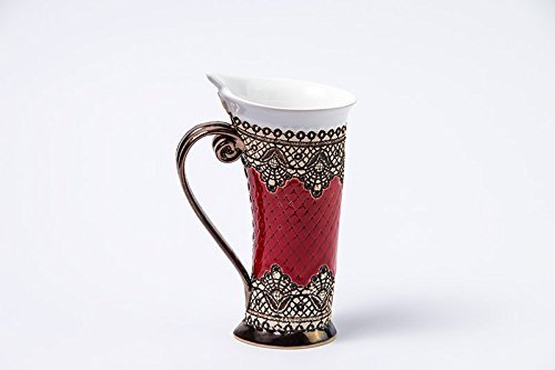 Handmade Ceramic Mug - Unique Red Coffee & Tea Cup for Home, Office, or Gifts | Durable Pottery Drinking Mug for Daily Use, Breakfast, or Relaxation