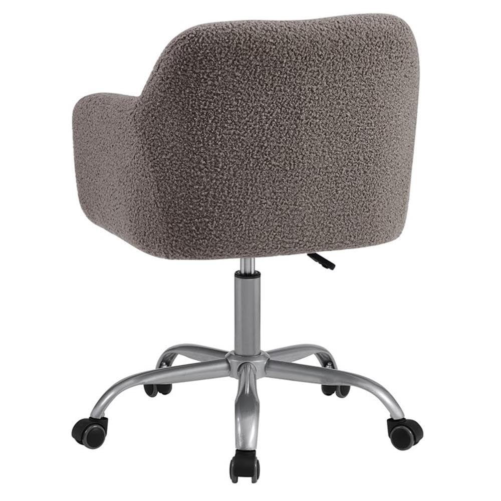 Premium Gray Metal Upholstered Office Chair - Ergonomic Executive Desk Chair for Home & Business Workspaces