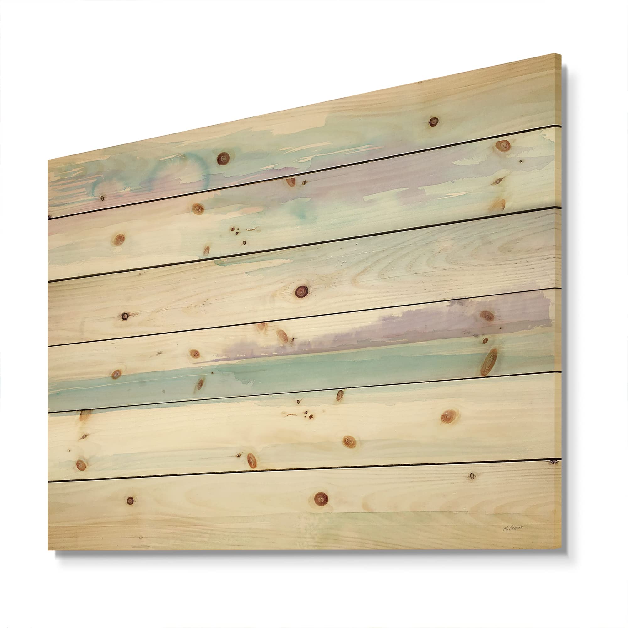 Horizon Traditional Blue Wood Wall Art - Large Abstract Wood Wall Panels Printed on Natural Pine - Perfect for Living Room, Bedroom & Office Decor