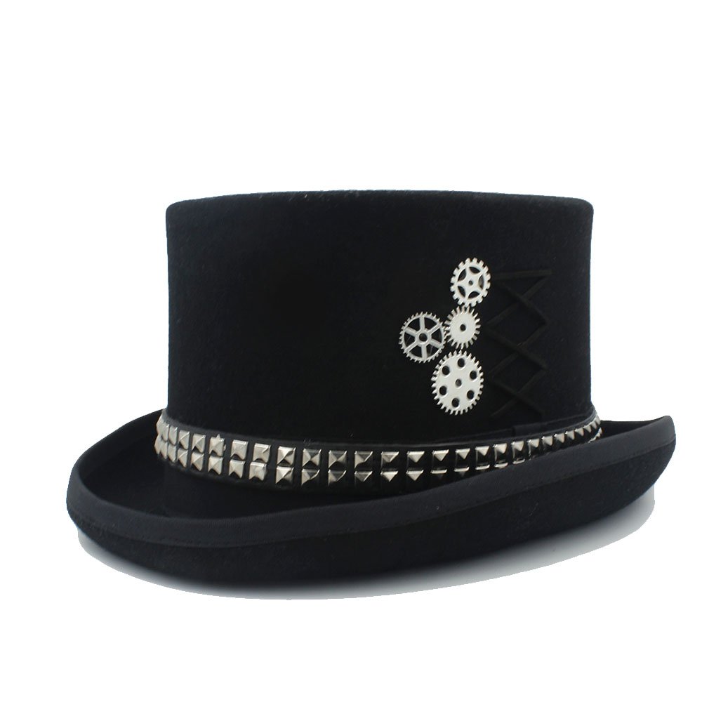 CNBEAU Steampunk Top Hat for Women - Vintage Rivet & Gears Design Gothic Victorian Costume Accessory | Perfect for Cosplay, Halloween, LARP & Themed Parties