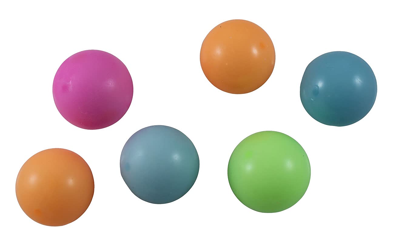 Glow in The Dark Stress Balls - 6 Pack Individually Wrapped Squishy Sensory Toys for Kids & Adults - Shapeable Squeeze Balls for Anxiety Relief, Classroom Rewards, and Party Favors - Fun Fidget Toys for Office, Home, and Travel Use