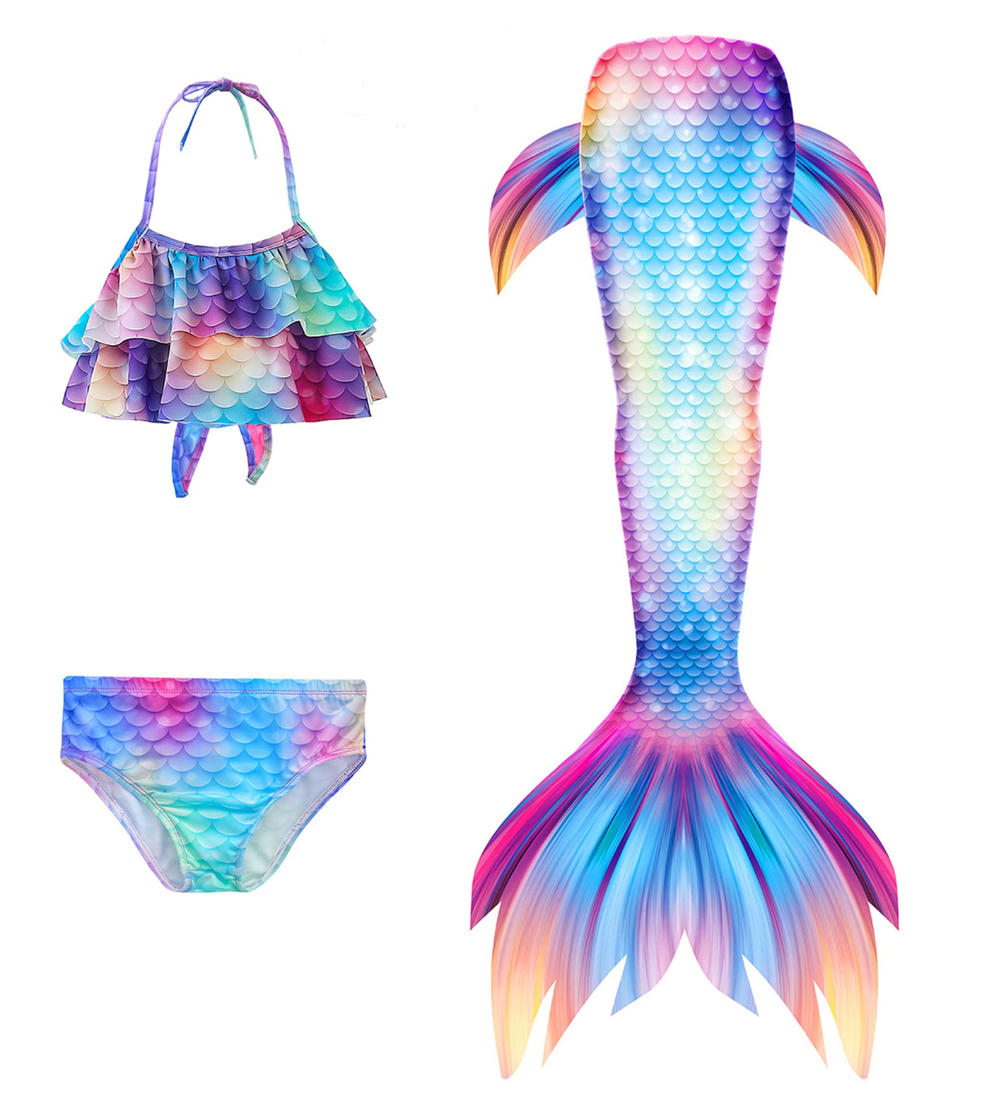 Kokowaii Mermaid Tail Swim Set for Girls - Fantasy Swimming Costume for Pool, Beach & Underwater Photography
