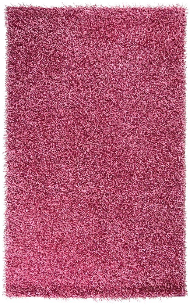 Surya Vivid VIV-817 Handwoven 10' Round Shag Area Rug - 100% Polyester, Bright Pink - Perfect for Living Room, Bedroom, or Nursery Decor
