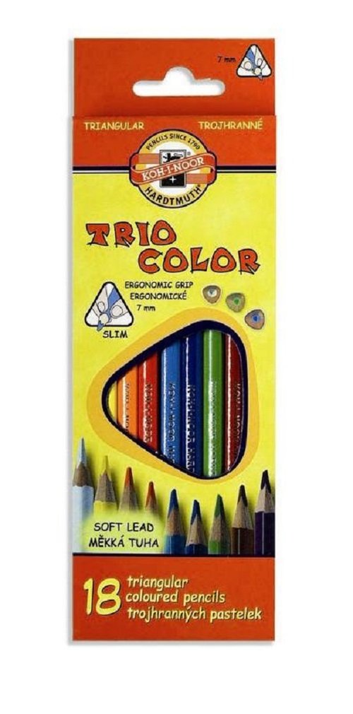 Koh-I-Noor Triangular Colored Pencils Set of 18 - Premium Art Supplies for Drawing, Sketching & Coloring | Perfect for Artists, Students & Adult Coloring Books