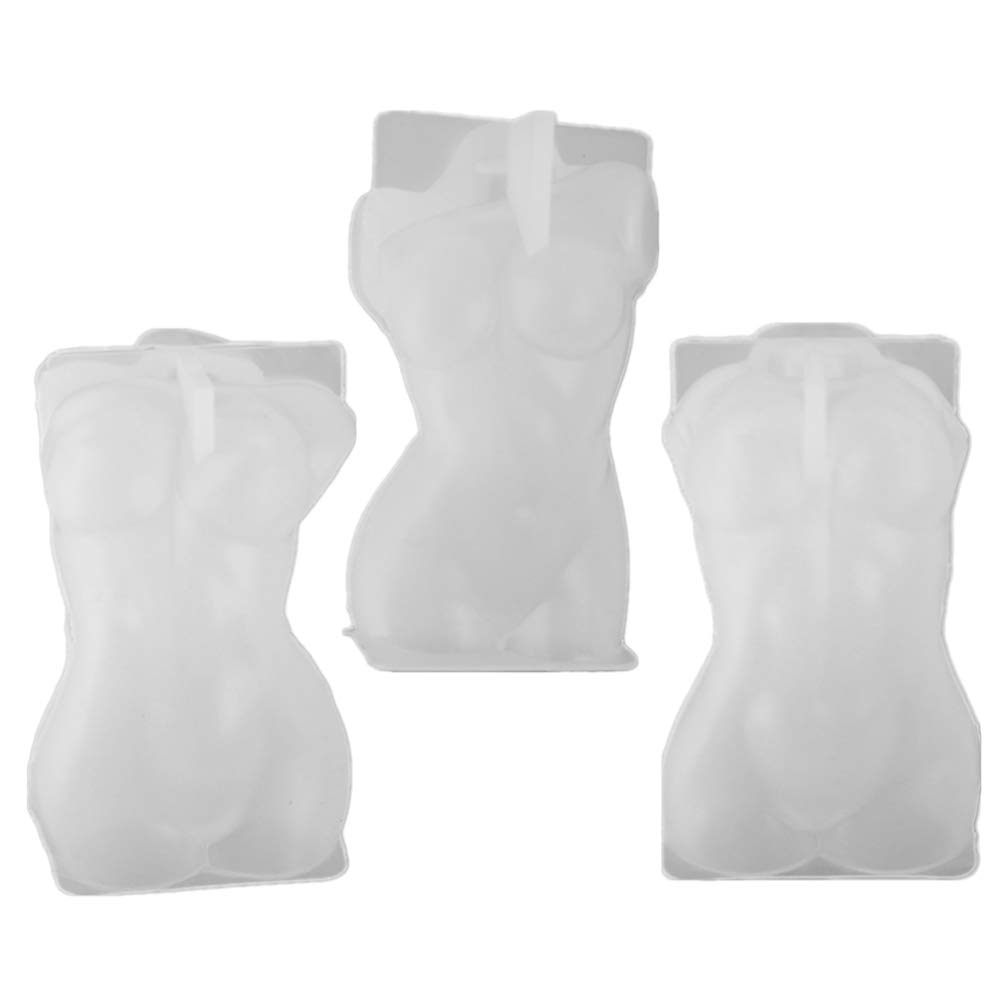 EXCEART 3Pcs Female Body Silicone Candle Molds for DIY Crafts, Home Decor, and Unique Gifts - Perfect for Birthday, Wedding, and Party Decorations