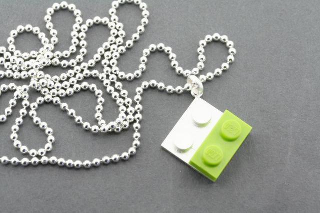 Sterling Silver Lego Pendant Necklace with 80cm Ball Chain - Perfect for Gifts, Cosplay, and Everyday Wear