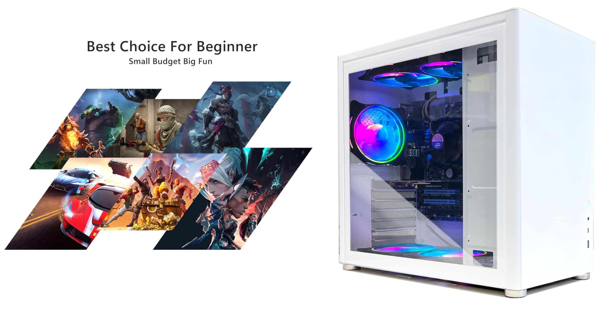 ABYS MAX Prebuilt Gaming PC - Intel Core i7 up to 3.40GHz, 16GB RAM, 240GB SSD + 2TB HDD, 2GB Dedicated Graphics, ARGB Lighting, Windows 10 Pro - Perfect for Graphic Design, Video Editing & 1080p Gaming | Home Office & Streaming Setup