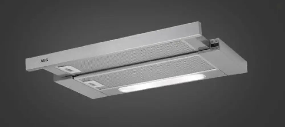 AEG DPB5650M/A 60cm Stainless Steel Telescopic Slide Out Range Hood - Powerful Kitchen Extractor Fan for Smoke & Odor Removal - Perfect for Modern Home Cooking