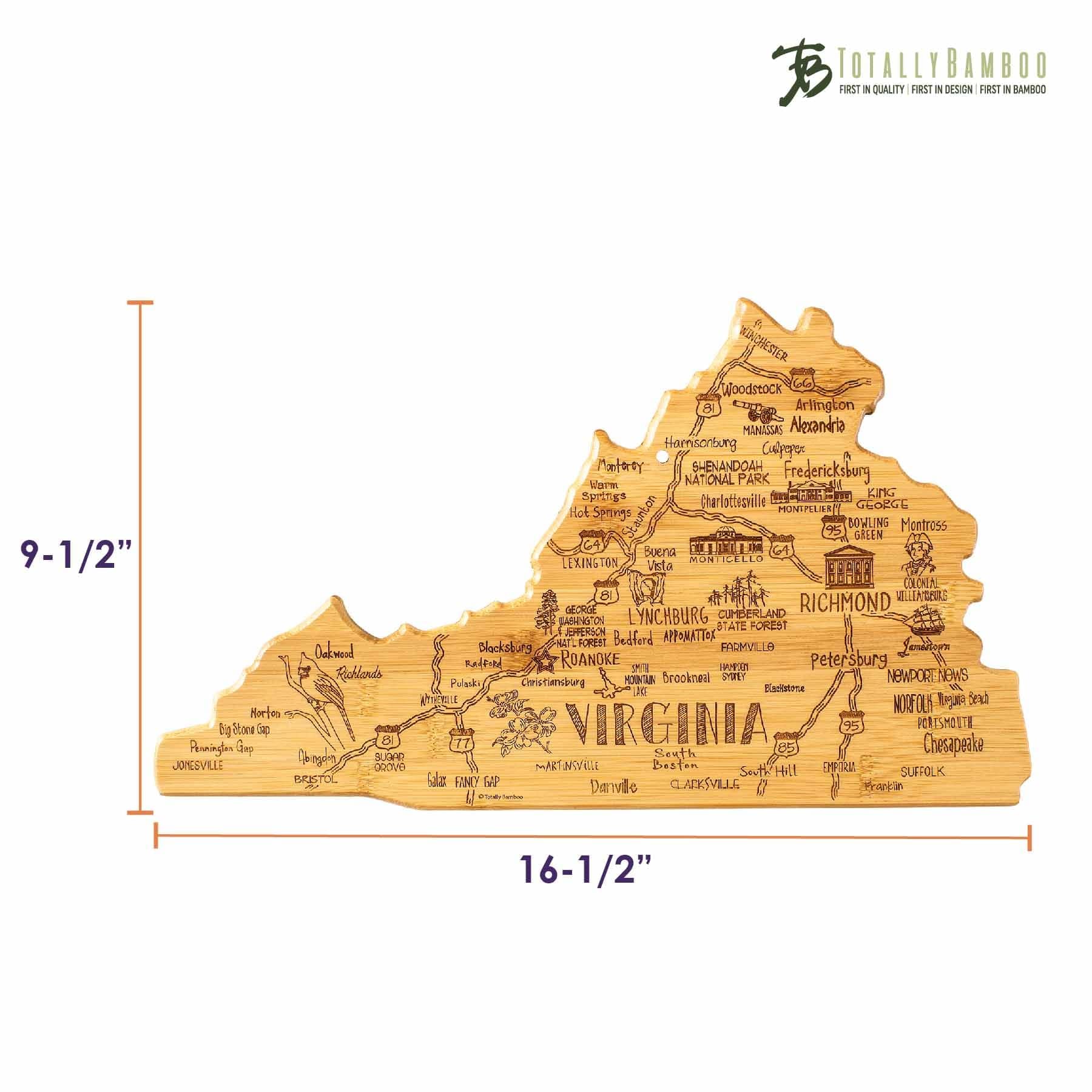 Virginia-Themed Wooden Cutting Board - 16.5