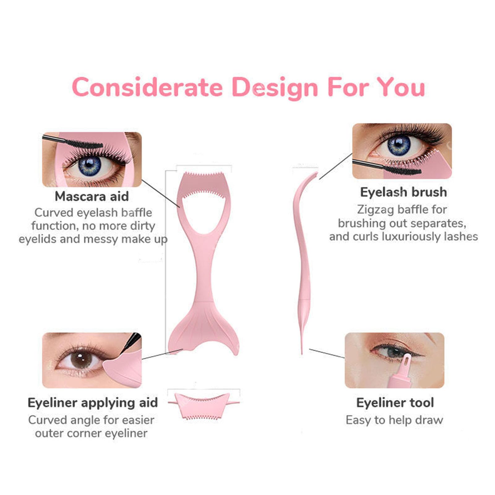 Waterproof Silicone Eyelash Mascara Guard & Applicator Guide with Comb - Perfect for False Lashes Application & Makeup Practice - Ideal for Beginners, Professionals & Home Beauty Care
