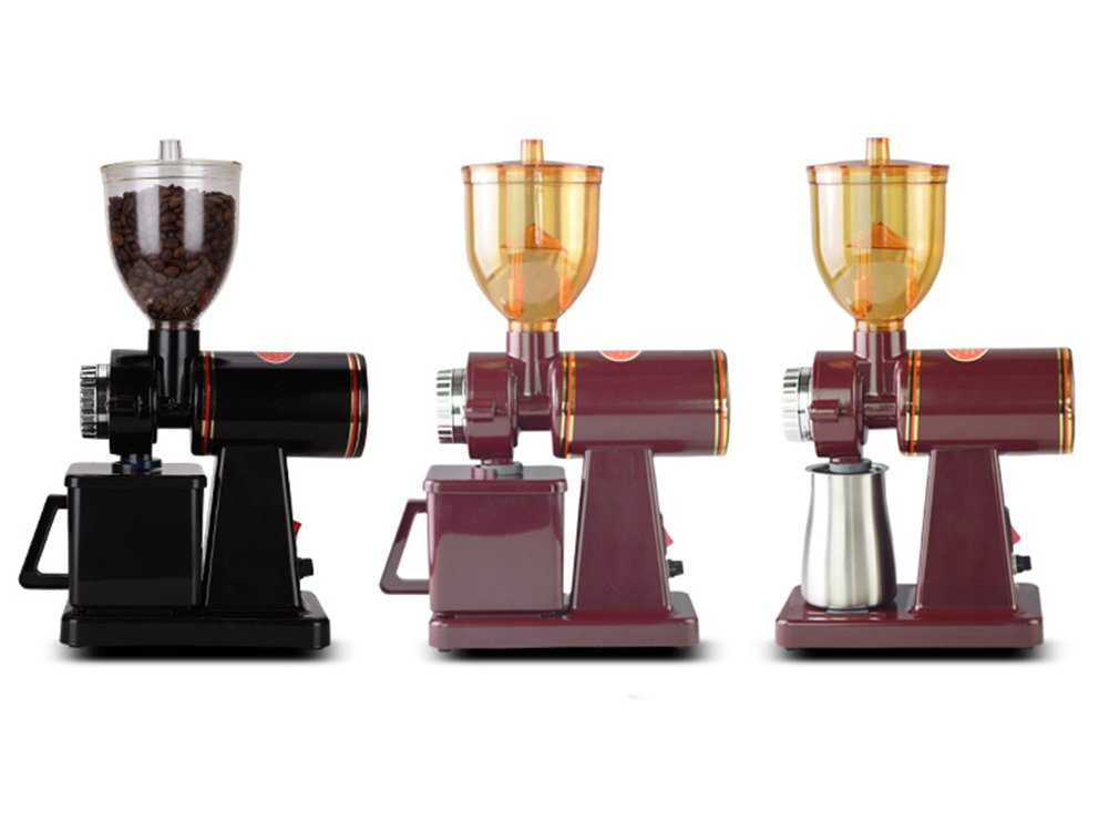 TOPCHANCES 100W Electric Burr Coffee Grinder - Automatic Coffee Bean Mill for Espresso, French Press & Drip Coffee - Fine to Coarse Grind Settings - 220V Red - Perfect for Home, Office & Coffee Shops