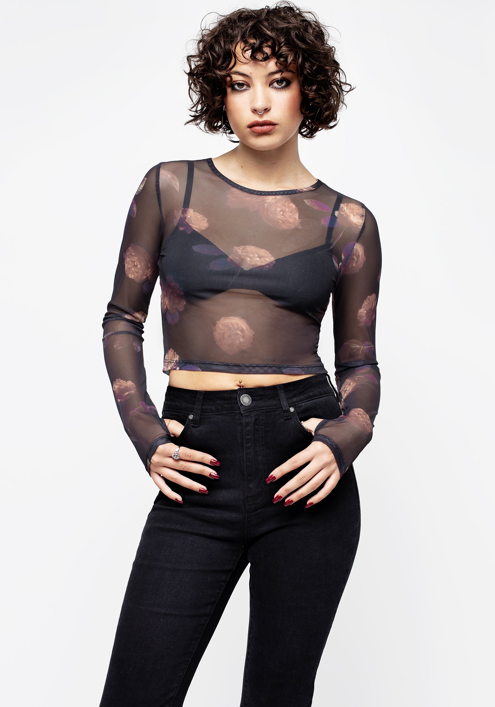 Monica Floral Mesh Top for Women - Breathable Lace Summer Blouse - Perfect for Beach, Party & Casual Outfits