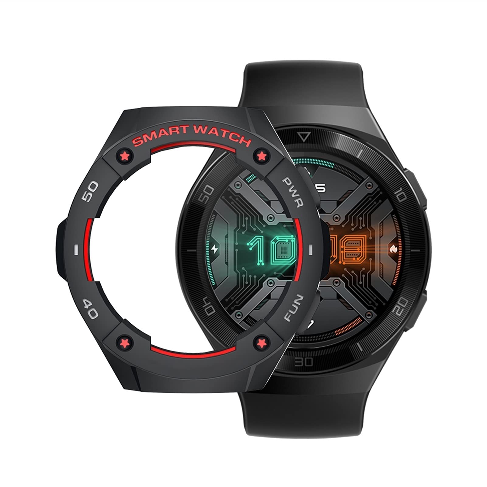 Premium TPU Case & Strap for Huawei Watch GT2e - Durable Protector & Comfortable Band (Black, Gray, Red) | Perfect for Workouts, Running & Daily Wear