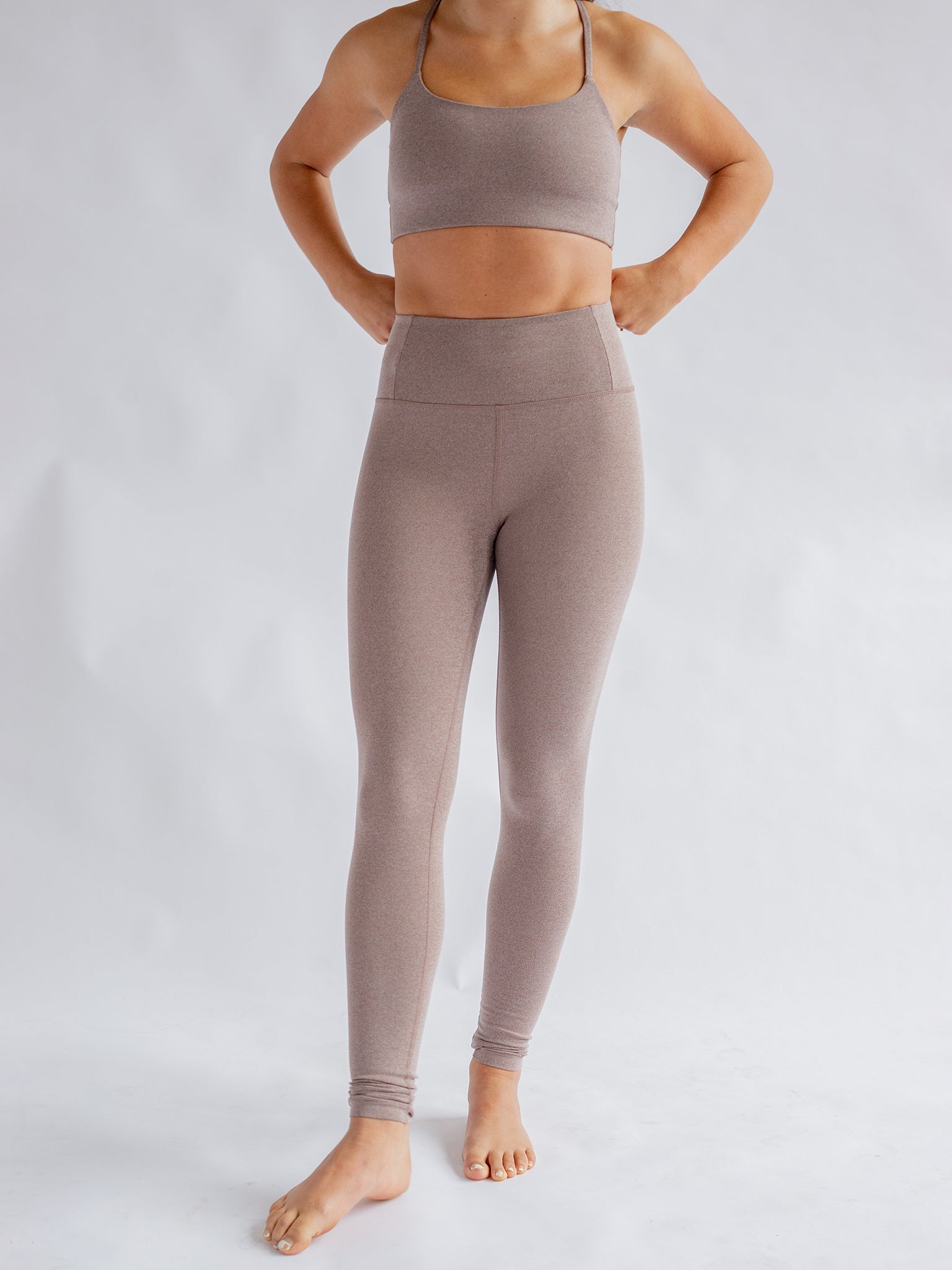 Girlfriend Collective Float High Rise Leggings - Women's Yoga Pants for Workout & Running | Soft & Breathable Heather Cocoon Color | Perfect for Gym, Pilates & Lounge Wear