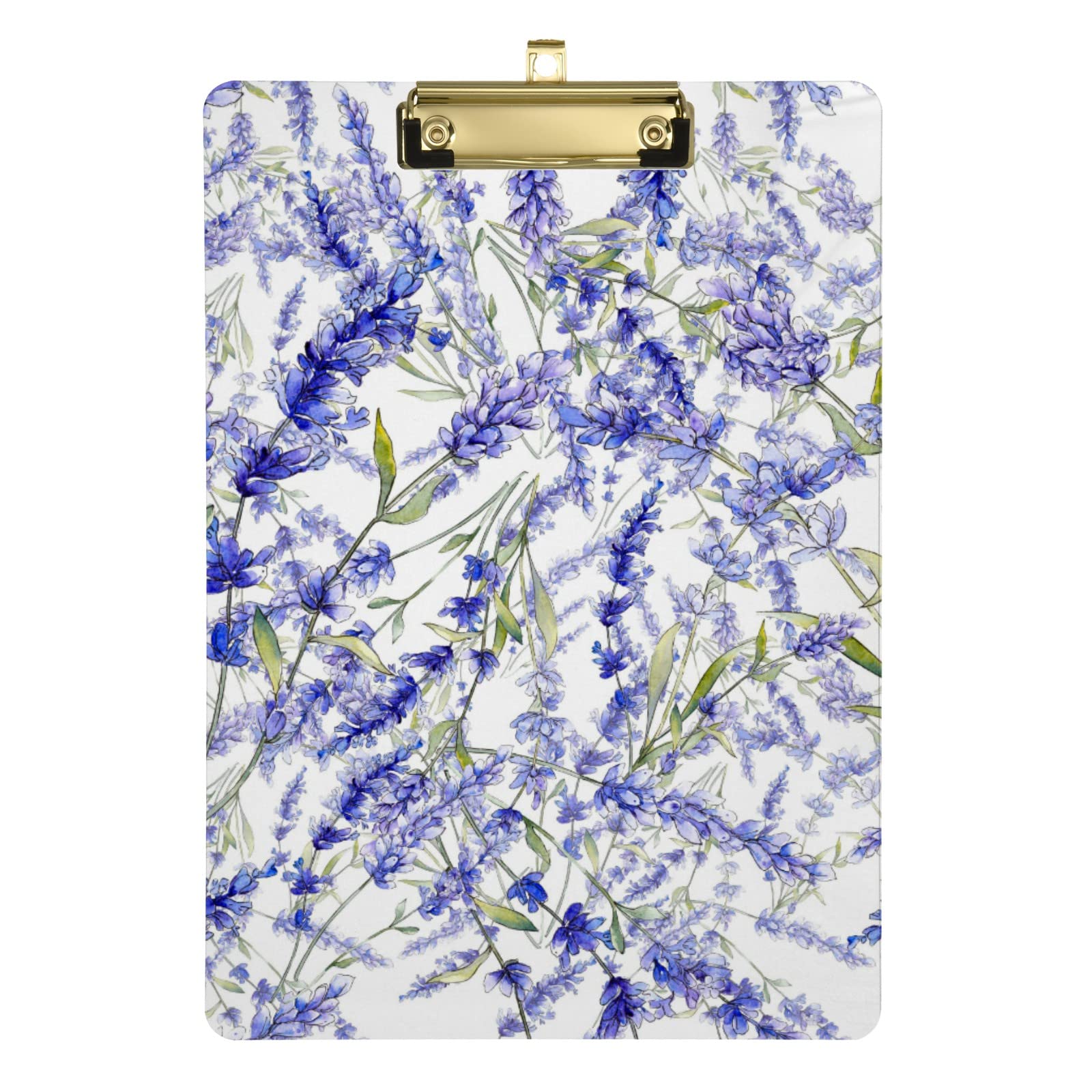 Violet Lavender Floral Acrylic Clipboard - A4 Letter Size 12.5