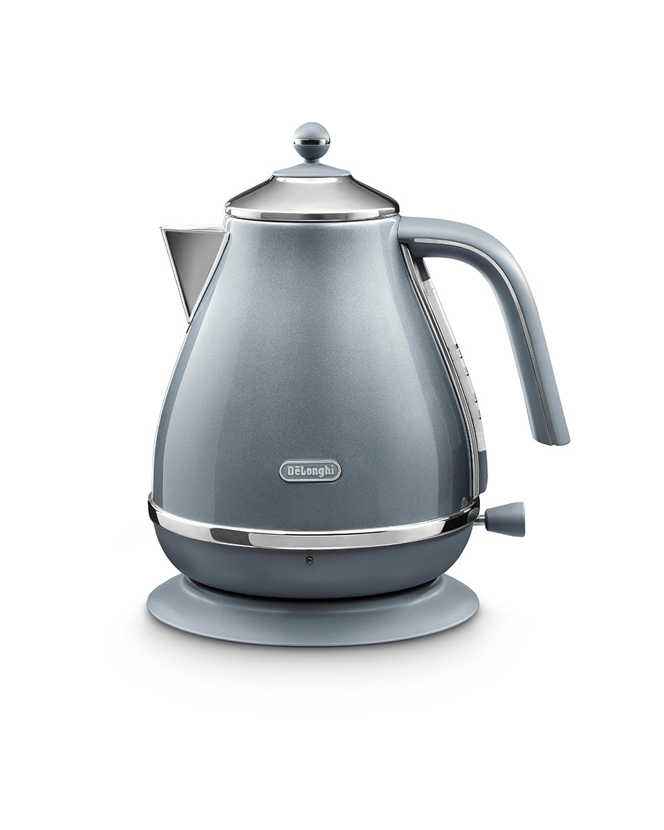 De'Longhi KBOT3001 Icona Metallics Electric Kettle - Stainless Steel, 1.7L, Fast Boiling, Cordless - Perfect for Home, Office & Tea Lovers