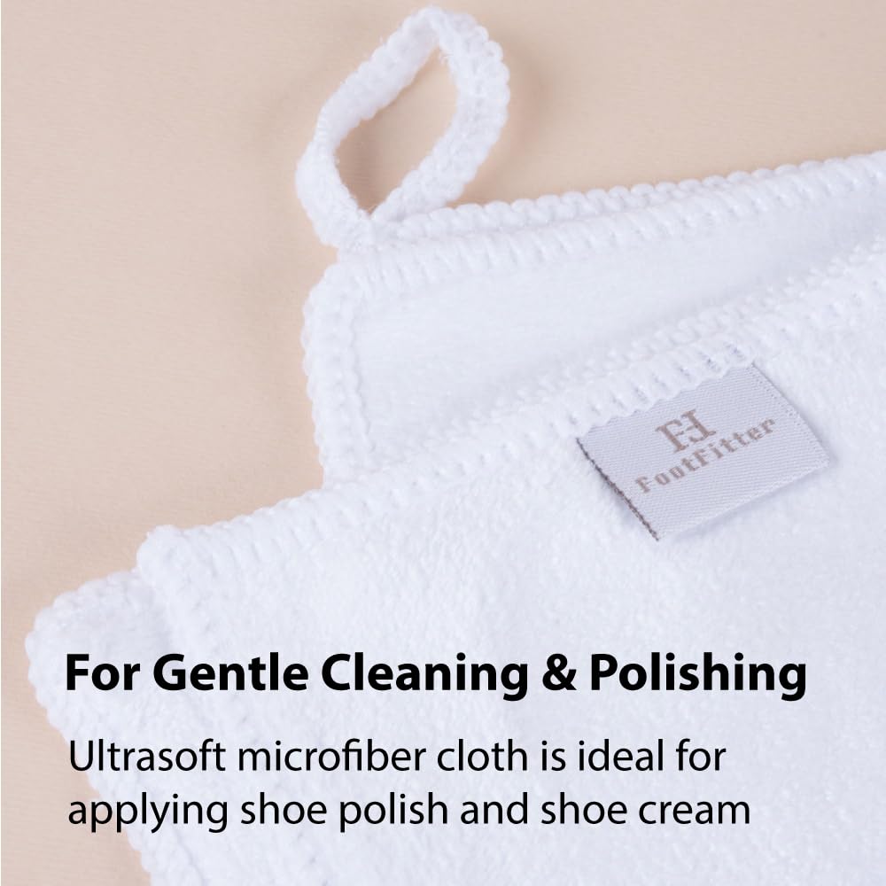 FootFitter Premium Leather Shoe Care Kit - Shine Set with Cedar Wood Storage Box, Polish Cream & Maintenance Tools | Perfect for Men's Dress Shoes, Boots & Leather Accessories Care