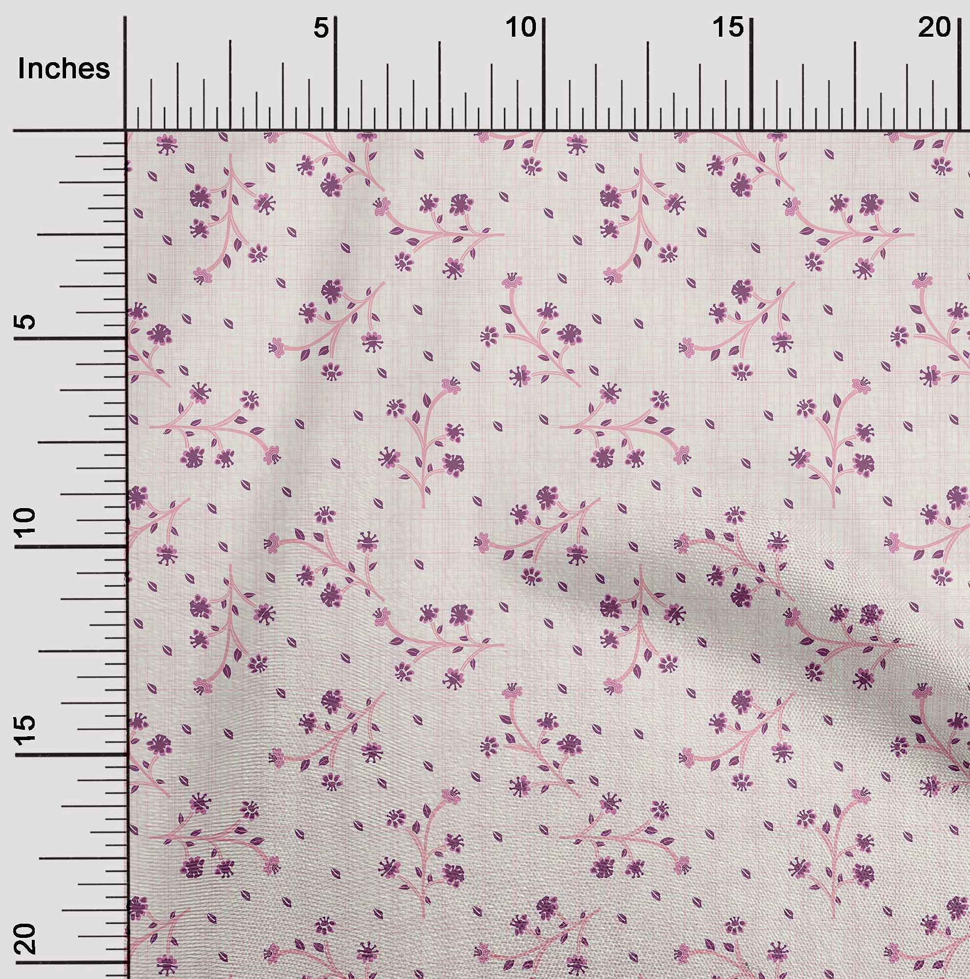 oneOone Georgette Viscose Blush Pink Floral Print Fabric by The Yard - 42 Inch Wide Soft Drapey Material for Dresses, Scarves & Home Decor