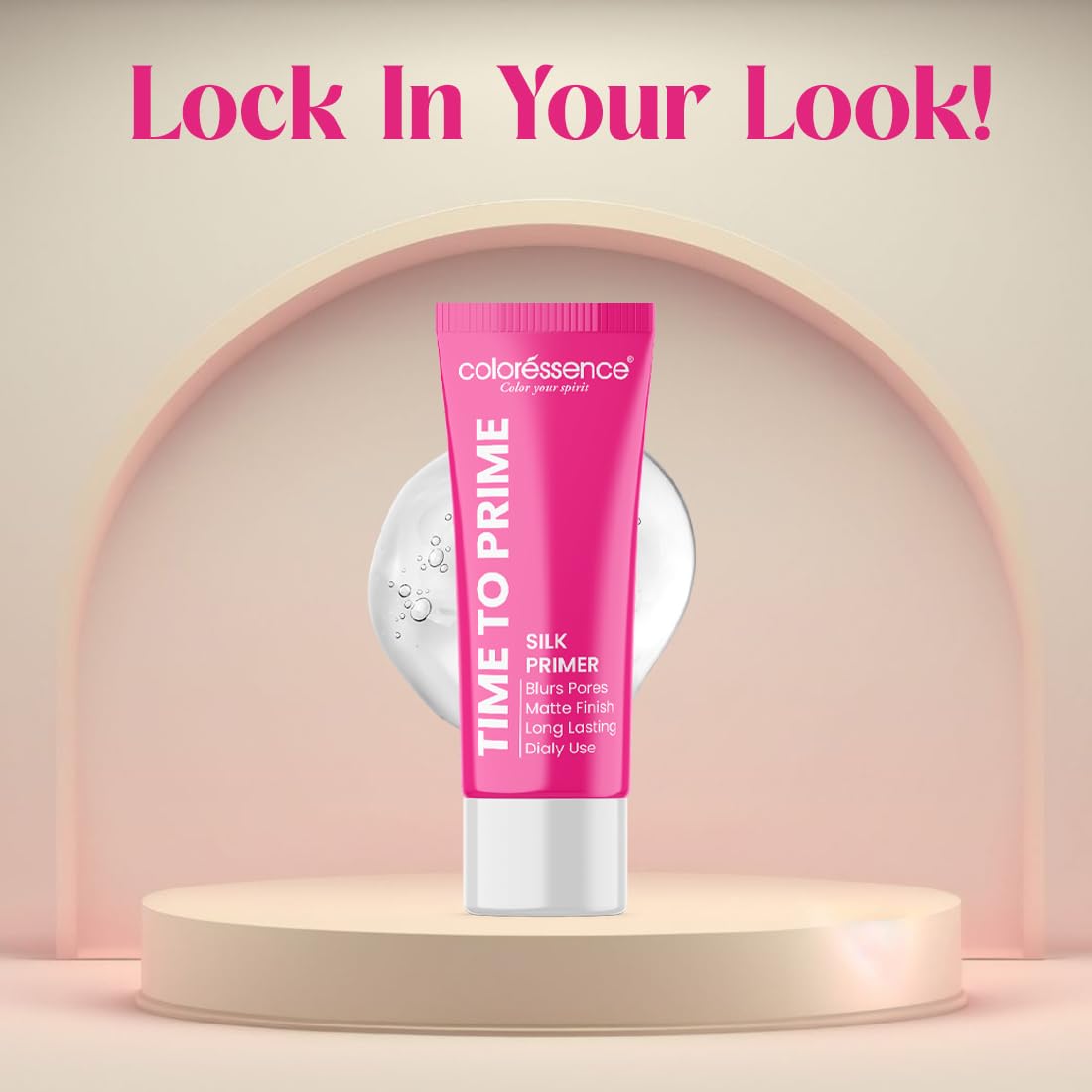 Coloressence Time to Prime Makeup Silk Primer - Lightweight, Non-Greasy Face Primer with Vitamin E & Wheatgerm Oil for Moisturization, Glow & Pore Blurring | Matte Finish Foundation Base | Perfect for Daily Wear, Special Occasions & Photo Shoots