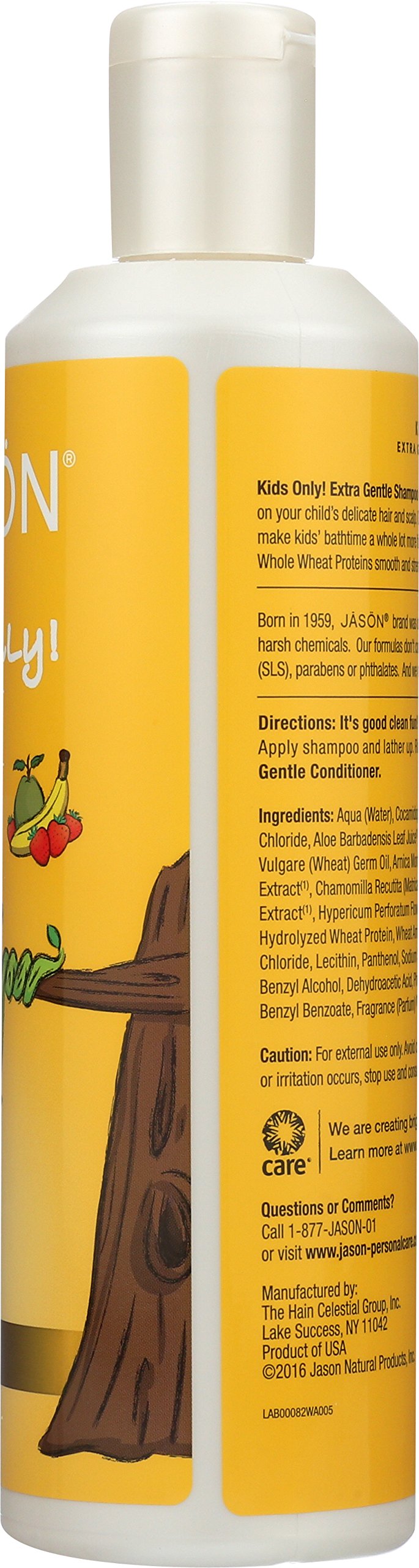 JASON Kids Extra Gentle Shampoo - Tear Free & Hypoallergenic for Children - 17.5 oz (Pack of 3) - Perfect for Daily Bath Time & Sensitive Scalp Care