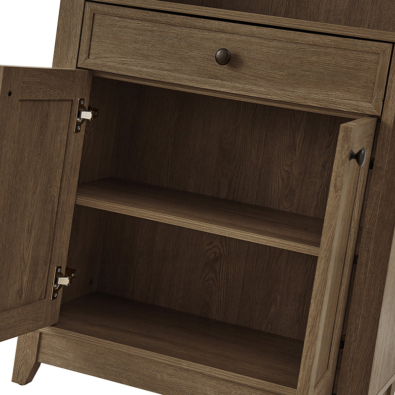 Baggio Modern Storage Bookcase with Smooth Glide Drawers and LED Lights - Stylish Bookshelf for Living Room, Bedroom, or Office Organization