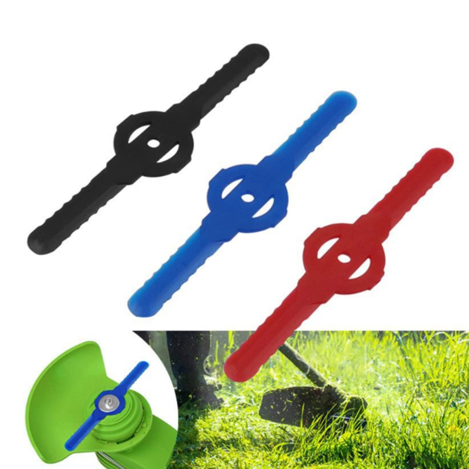 MIBICIRI 20 Pack Plastic Grass Trimmer Replacement Blades - 139mm Weed Wacker Head Blades for Lawn Mower & Weed Eater - Durable Black Plastic Cutter Blades (Perfect for Lawn Care, Gardening & Yard Maintenance)