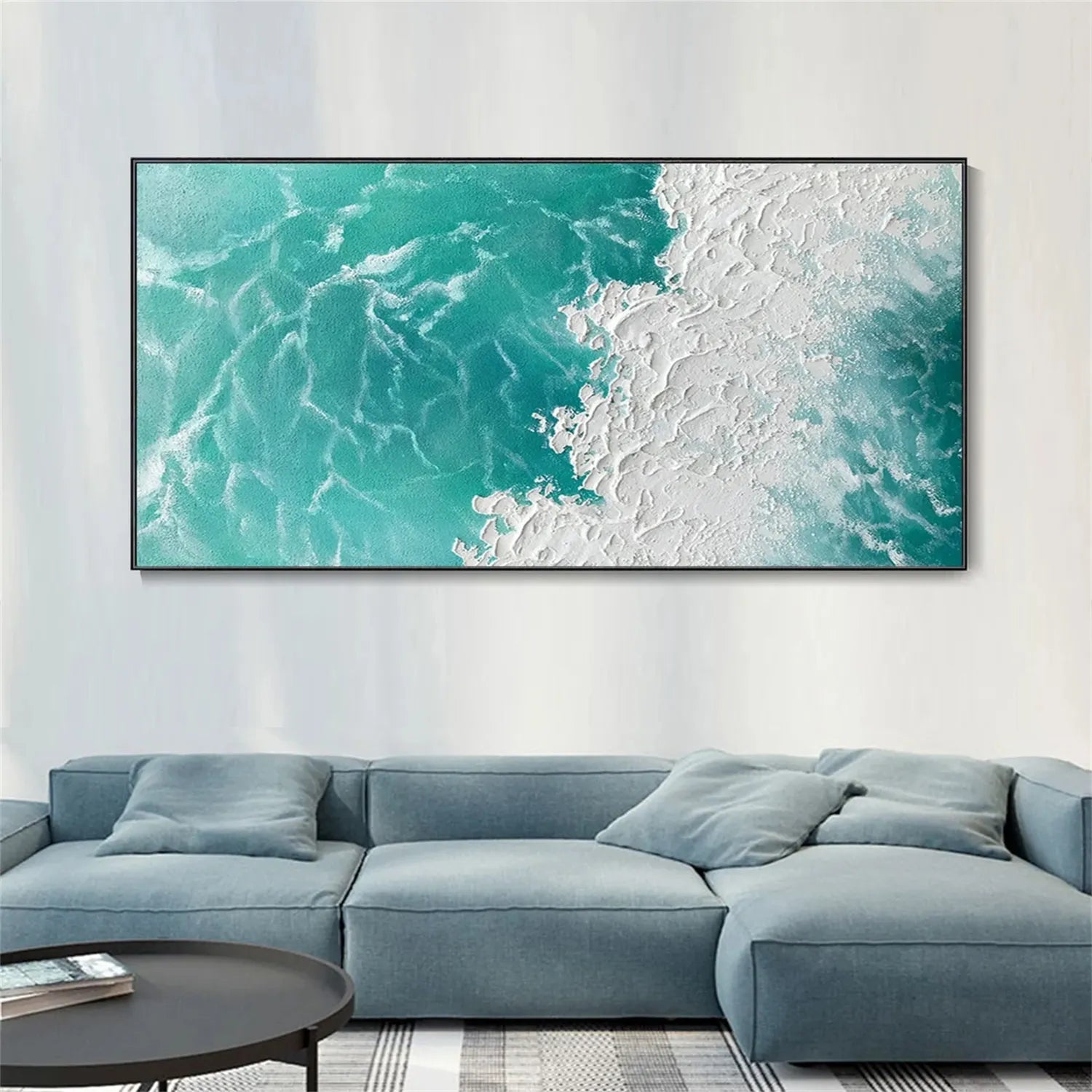 Ocean and Sky Painting #OS 170 - Handmade Seascape Wall Art for Home Decor, Office, Living Room & Bedroom