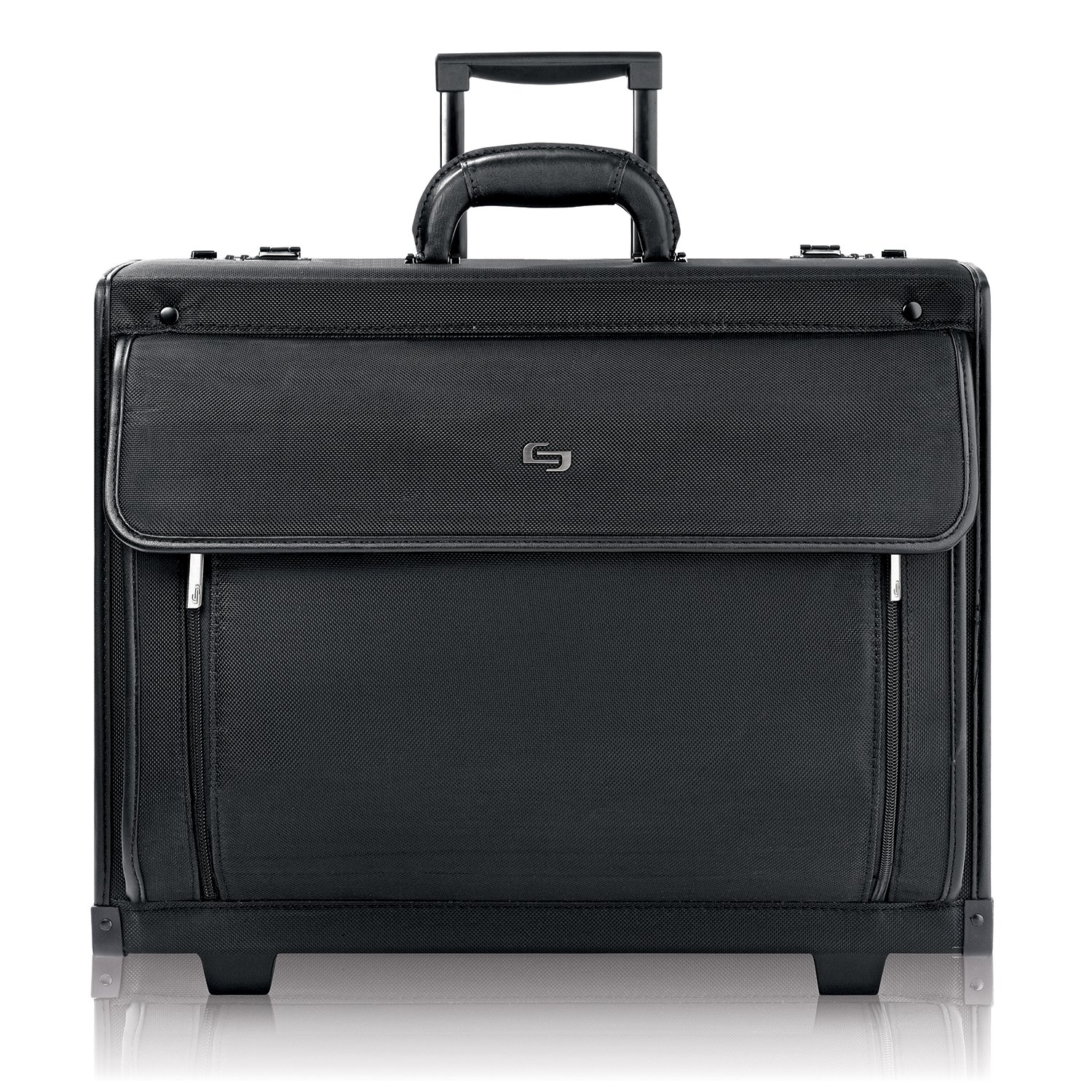 Solo Classic Collection 16 Inch Rolling Laptop Briefcase - Black (PV78-4) | Durable Business Travel & Office Commuter Carry-On Case for Professionals