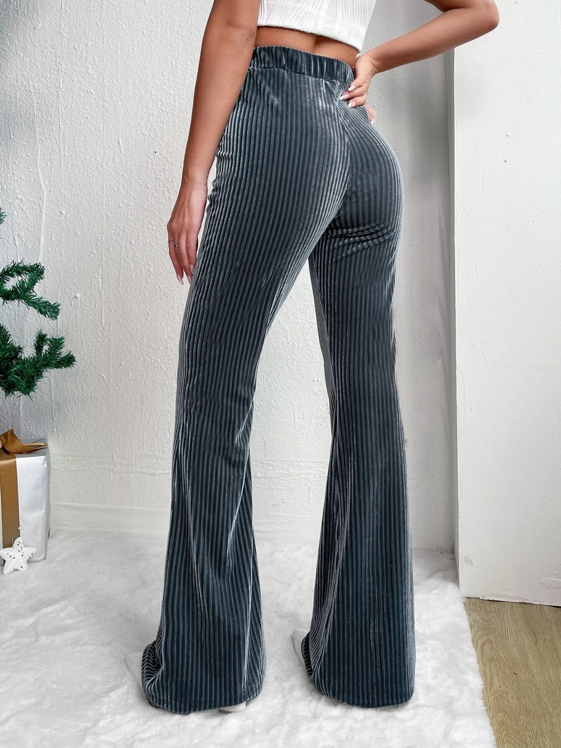 High Waist Flare Pants for Women - Stretchy Bootcut Jeans with Comfortable Elastic Waistband | Perfect for Casual Wear, Office & Date Night Outfits