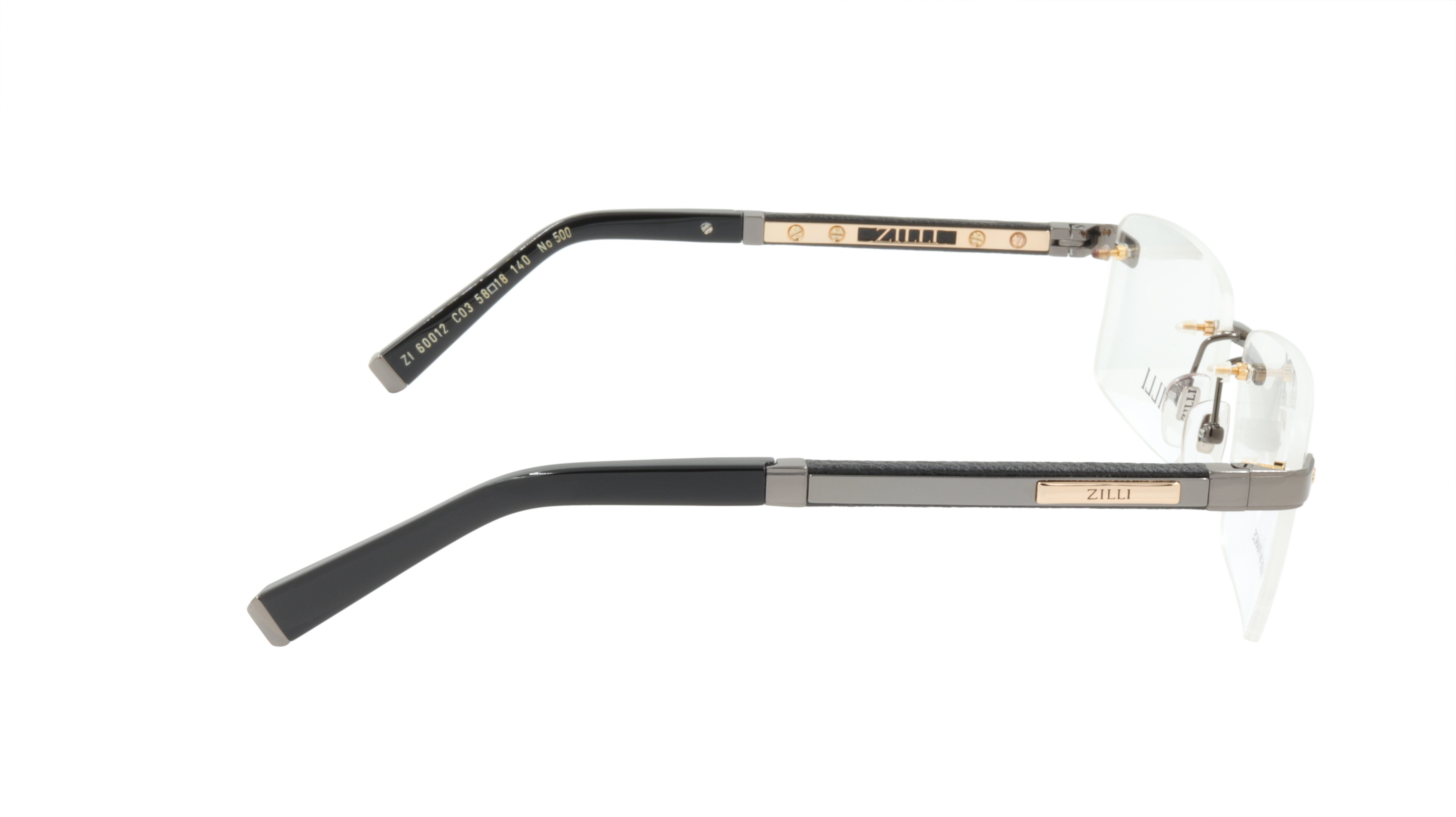 Premium ZILLI Eyeglasses Frame - Titanium & Acetate with Leather Details | Made in France (Model ZI 60012 C03) | Perfect for Business & Luxury Fashion Accessories