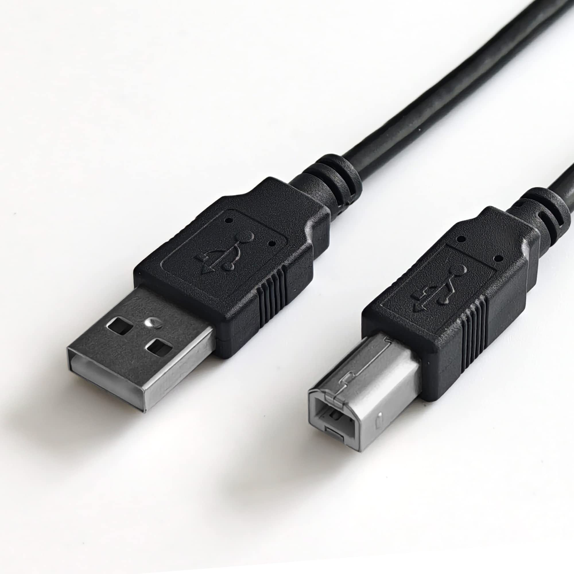 Delca USB 2.0 Printer Cable 5.3 Feet (1.6 Meters) - High Speed A to B Cord for Canon, Brother, Epson, Samsung, HP, Dell Printers - Durable Black Computer Cable for Home & Office Use