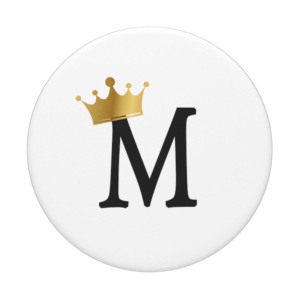 Gold Letter M Initial Monogram PopSockets PopGrip - Swappable Phone Grip for iPhone, Samsung & Tablets - Perfect for School, Work & Travel Accessories