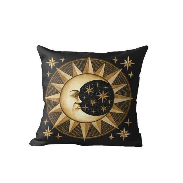 Heathen Sun Bohemian Pillow Covers - Decorative Throw Pillow Cases for Sofa, Bed, Couch - Home Decor & Bohemian Style Accents