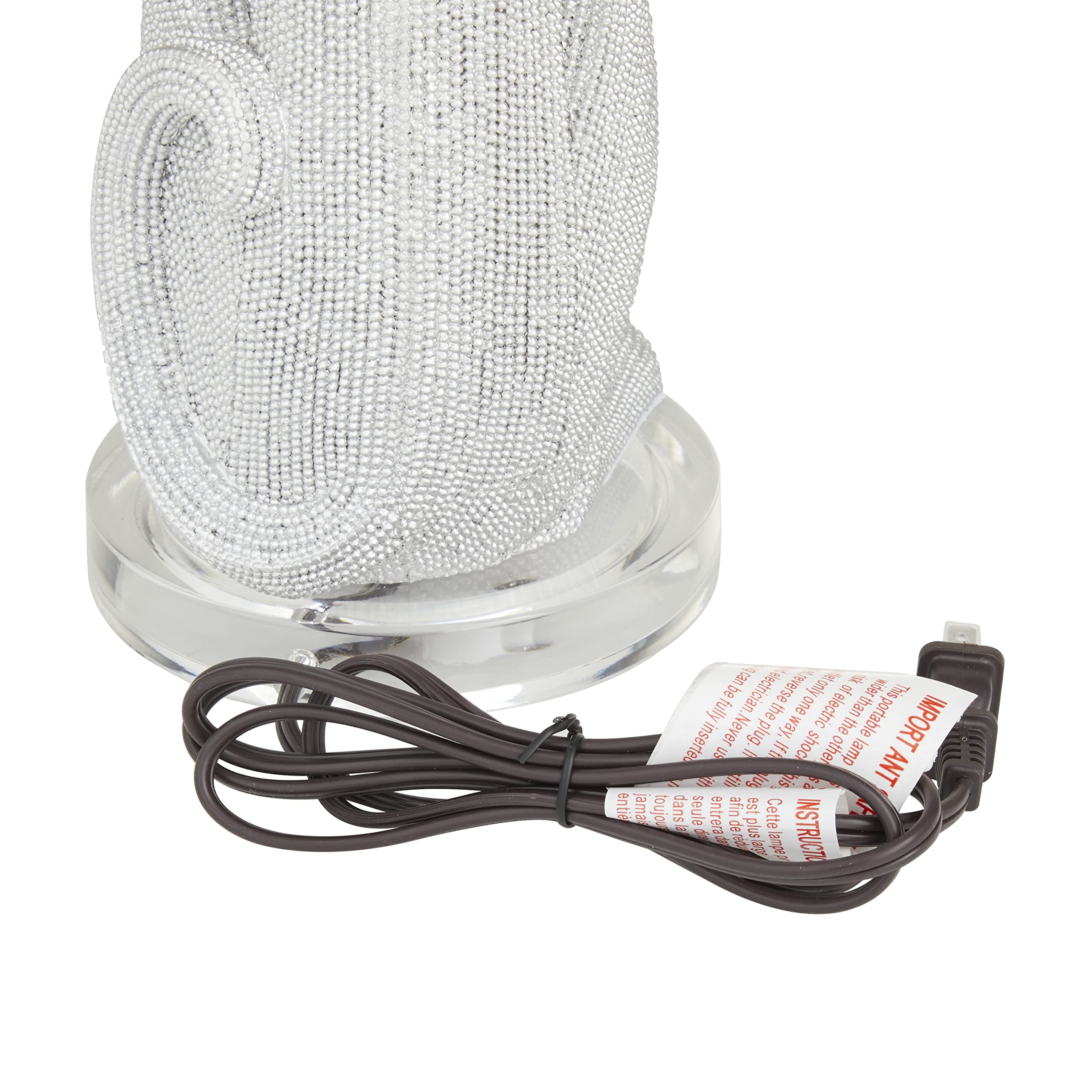 Deco 79 Polystone Leopard Table Lamp Set of 2 - 13x13x29 Inches Silver Accent Lighting for Living Room, Bedroom & Office Decor