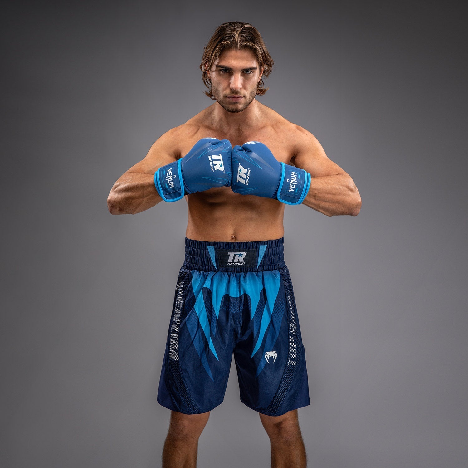 Venum x Top Rank Original Men's Boxing Shorts - Navy Blue MMA Training & Competition Shorts for Fighters & Athletes