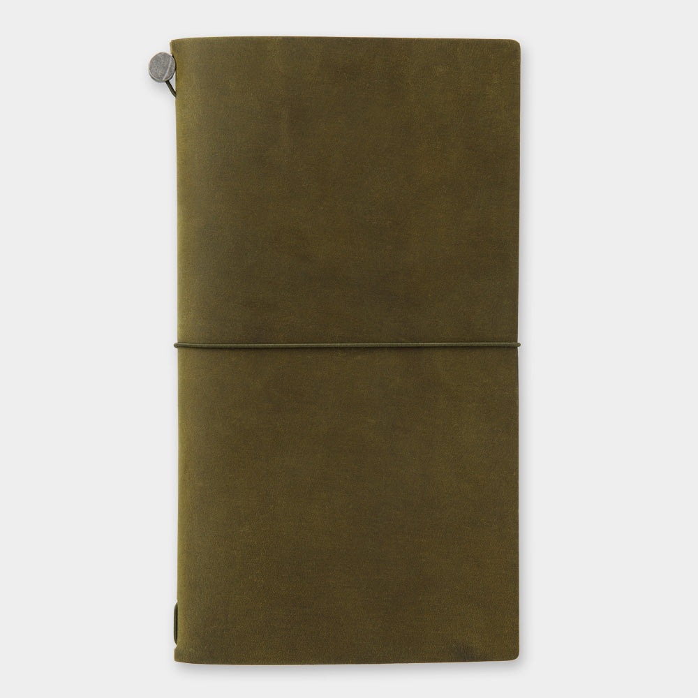 Traveler's Notebook Starter Kit - Regular Size Olive Brown Leather Cover with Refillable Notebooks & Accessories | Perfect for Journaling, Travel, Sketching & Daily Planning